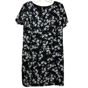 Banana Republic Women's Floral Print Sheath Career Dress Short Sleeves Size 10